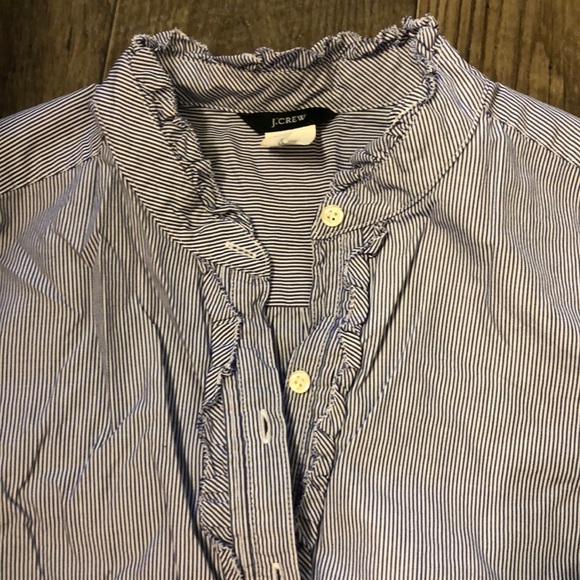 JCrew ruffle neck button down - Picture 2 of 5